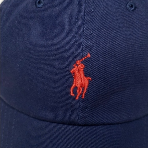 Ralph Lauren Polo Navy/Red Pony OS Ball Cap - Picture 2 of 3